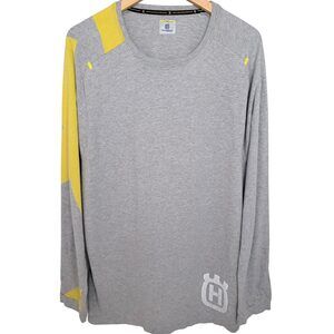 Husqvarna T-Shirt Men's XL Gray Husqvarna Motorcycles Yellow